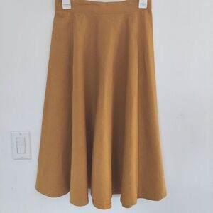 Vintage Circular Front 2 Small  Pleads Cotton Skirt Yellow Sz  XS